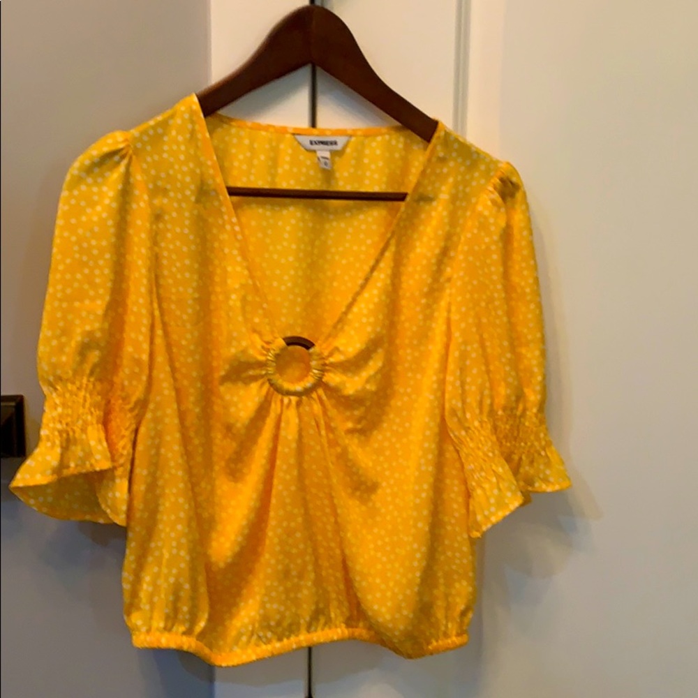 Yellow polka dot shirt